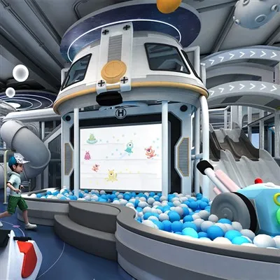 Space-Themed Indoor Playground Layout