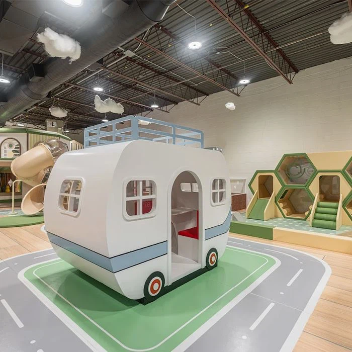 Crafting 230㎡ Natural - Themed Kids Cafe Playground in Canada