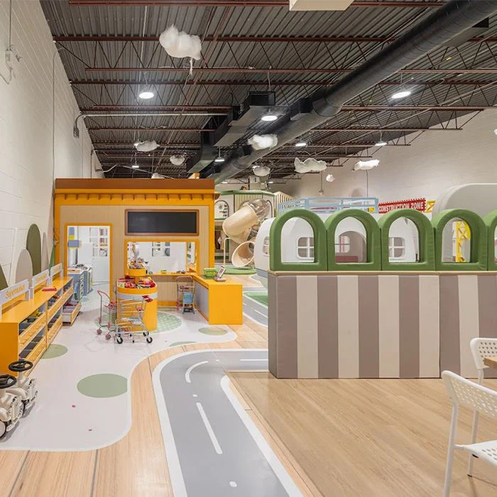 Crafting 230㎡ Natural - Themed Kids Cafe Playground in Canada